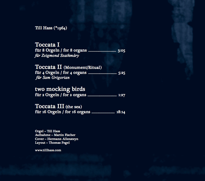 Orgel CD Trackliste